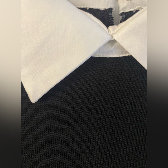 TAHARI extra-fine merino wool black sweater dress - Picture 4 of 7